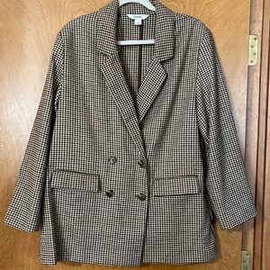 Old Navy Double-Breasted Textured Blazer. Brown and Navy. Size Large.